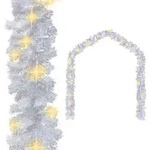 vidaXL Weihnachtsgirlande mit LED-Lichtern 5 m Wei&szlig;