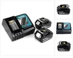 Makita Power Source Kit Li 18V mit 2x BL1860B Akku 6,0Ah + DC18RC Ladeger&auml;t (