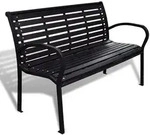 vidaXL Gartenbank 125 cm Stahl und WPC Schwarz