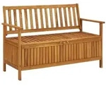 vidaXL Gartenbank mit Stauraum 120 cm Massivholz Akazie