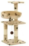 vidaXL Katzen-Kratzbaum mit Sisal-S&auml;ulen 65 cm Pfoten-Aufdruck Beige