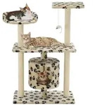 vidaXL Katzen-Kratzbaum Sisal 95 cm Beige Pfoten-Aufdruck