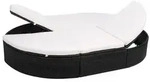vidaXL Outdoor-Loungebett mit Kissen Poly Rattan Schwarz