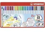 Premium-Filzstift mit Pinselspitze Pen 68 brush Etui VE=25 St&uuml;ck / 19 Farben