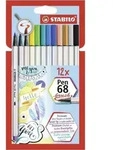 Premium-Filzstift mit Pinselspitze Pen 68 brush Etui VE=12 Farben