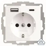 2USB-Steckdose inCharge Pro55 449511 reinwei&szlig; gl&auml;nzend, USB A/C, 55x55mm