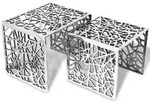 vidaXL Beistelltische 2 Stk. Quadratisch Silbern Aluminium