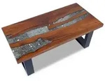vidaXL Couchtisch Teak Harz 100x50 cm