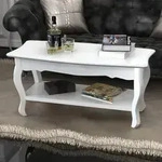 vidaXL Couchtisch mit Ablage MDF Wei&szlig;