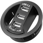 Goobay 3-fach USB 2.0 Hi-Speed Einbau-HUB/Verteiler - zum Einbau in 60 mm