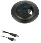 DeLock In-Desk Hub 3 Port USB 3.0 + 2 Slot SD Card Reader