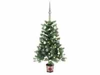 vidaXL Künstlicher Weihnachtsbaum mit Beleuchtung & Kugeln 65 cm Grün
