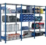 Steckregalsystem H2000xB1000xT300mm Grundregal 5Stahlb&ouml;d. Trgf.150kg verz./blau