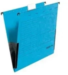 Falken 25x H&auml;ngetasche UniReg 230g/m2-Kraftkarton +Leinenfr&ouml;schen Blau 80002561F