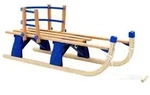 vidaXL Klappschlitten mit R&uuml;ckenlehne Holz 119 cm