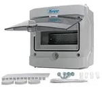 KOPP Aufputz-Feuchtraum-Verteilerkasten N8D, IP65, mit T&uuml;r, 1-reihig, 8 Pole