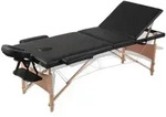 vidaXL Massageliege Klappbar 3-Zonen mit Holzgestell Schwarz