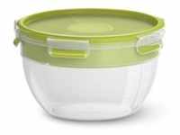 EMSA CLIP & GO Salatbox XL, Box, Rund, 2,6 l, Grün, Transparent, Polypropylen (PP),