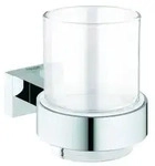 GROHE Glas ESSENTIALS CUBE mit Halter chrom