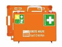 Erste-Hilfe-Koffer Kunst& Werken, SN-CD orangeplombierbar und Wandhalterung,