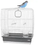 Vogelk&auml;fig K&auml;fig f&uuml;r V&ouml;gel Wellensittichk&auml;fig Metall Vogelbauer klein grau...