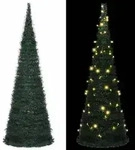 vidaXL K&uuml;nstlicher Pop-Up-Weihnachtsbaum mit Beleuchtung Gr&uuml;n 180 cm