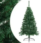 vidaXL K&uuml;nstlicher Halb-Weihnachtsbaum mit St&auml;nder Gr&uuml;n 120 cm PVC