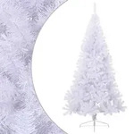 vidaXL K&uuml;nstlicher Halb-Weihnachtsbaum mit St&auml;nder Wei&szlig; 180 cm PVC