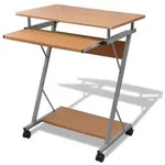 Computertisch Computerwagen PC Tisch B&uuml;rotisch Laptop auf Rollen braun