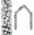 vidaXL Weihnachtsgirlande mit Schnee Gr&uuml;n 5 m PVC