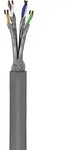 CAT 6a Netzwerkkabel, S/FTP (PiMF), Grau, 100 m - CU, AWG 26/7 (stranded), LSZH