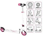 muuwmi Aluminium Scooter 125 mm wei&szlig;-pink