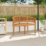 vidaXL Bananenbank 120 cm Massivholz Teak