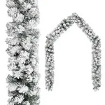 vidaXL Weihnachtsgirlande mit Schnee Gr&uuml;n 10 m PVC