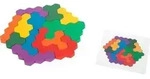 Small foot 11729 - Lernspiel Hexagon, Holzpuzzle, 19-teilig