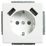 BJ Schuko/USB Steckdose 20 EUCB2USB-84 solo Busch-USB-Ladestation studiowei&szlig;