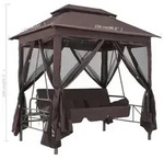 vidaXL Pavillon Umwandelbare Schaukelbank Kaffeebraun