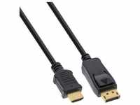 InLine® DisplayPort zu HDMI Konverter Kabel, schwarz, 1m Kabel Displayport zu...