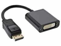 InLine® DisplayPort Adapterkabel, Stecker auf DVI-D 24+5 Buchse schwarz, 0,15m