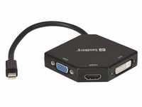 Sandberg Adapter MiniDP>HDMI+DVI+VGA - Videokonverter