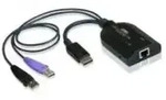 ATEN KVM Adapter [2x USB 2.0 Stecker A, DisplayPort Stecker - 1x RJ45-Buchse] 0.20 m