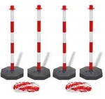 vidaXL Set von 4 Absperrpfosten und 2 Kunststoff-Ketten von je 10 m