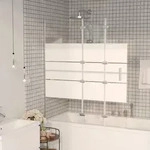 vidaXL Faltbare Duschkabine ESG 120x140 cm Wei&szlig;