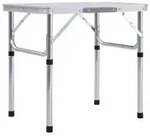 vidaXL Klappbarer Campingtisch Wei&szlig; Aluminium 60x45 cm