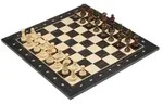 Schachset schwarz, Turnier, Feld 50 mm, mit Holzkassette f&uuml;r Schachfiguren