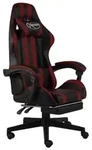 vidaXL Gaming-Stuhl mit Fu&szlig;st&uuml;tze Schwarz und Weinrot Kunstleder