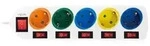 LogiLink Multicolor - Steckdosenleiste - Wechselstrom 250 V - 3680 Watt -