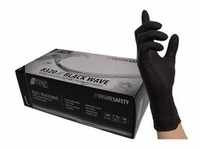 NITRAS Black Wave, Nitril Einmalhandschuhe, Einweghandschuhe, schwarz 100 Stück,