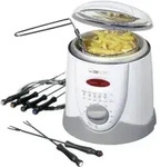 Clatronic FFR 2916 Fondue-Fritteuse 840 W mit manueller Temperatureinstellung Wei&szlig;,