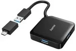Hama 00200116 USB-Hub 4 Port USB-A USB 3.0 5 GBit/s mit USB-C&reg; Stecker Schwarz